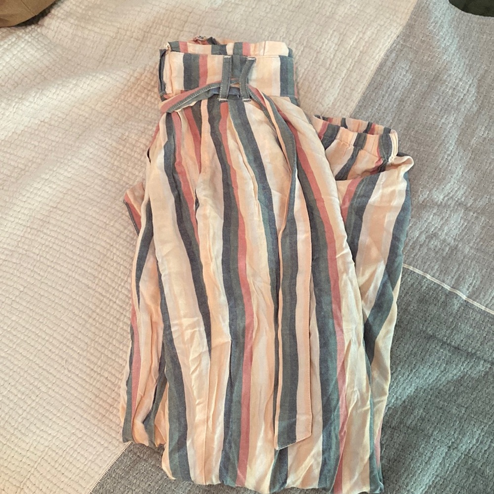 American Eagle striped size extra small paper bag pants